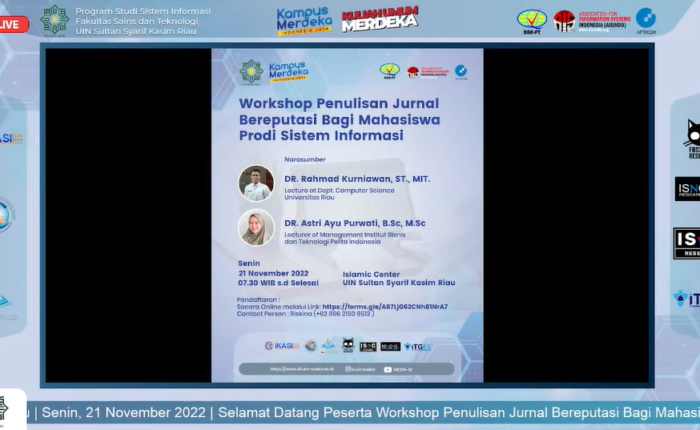Workshop Penulisan Jurnal Bereputasi Bagi Mahasiswa Prodi Sistem Informasi