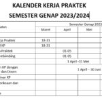 Kalender Kerja Praktek Semester Genap Tahun 2023-2024 Program Studi Sistem Informasi